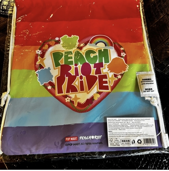 Peach Riot Rainbow Riot Series Drawstring Backpack From Pop Mart - Picture 4 of 7
